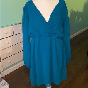 Blue Dress With Lace Back